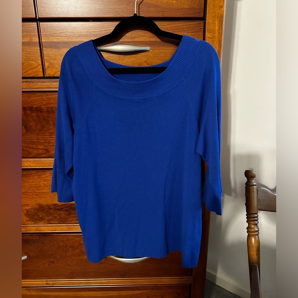 Talbots Cobalt Blue Scoop Neck Sweater - 1X